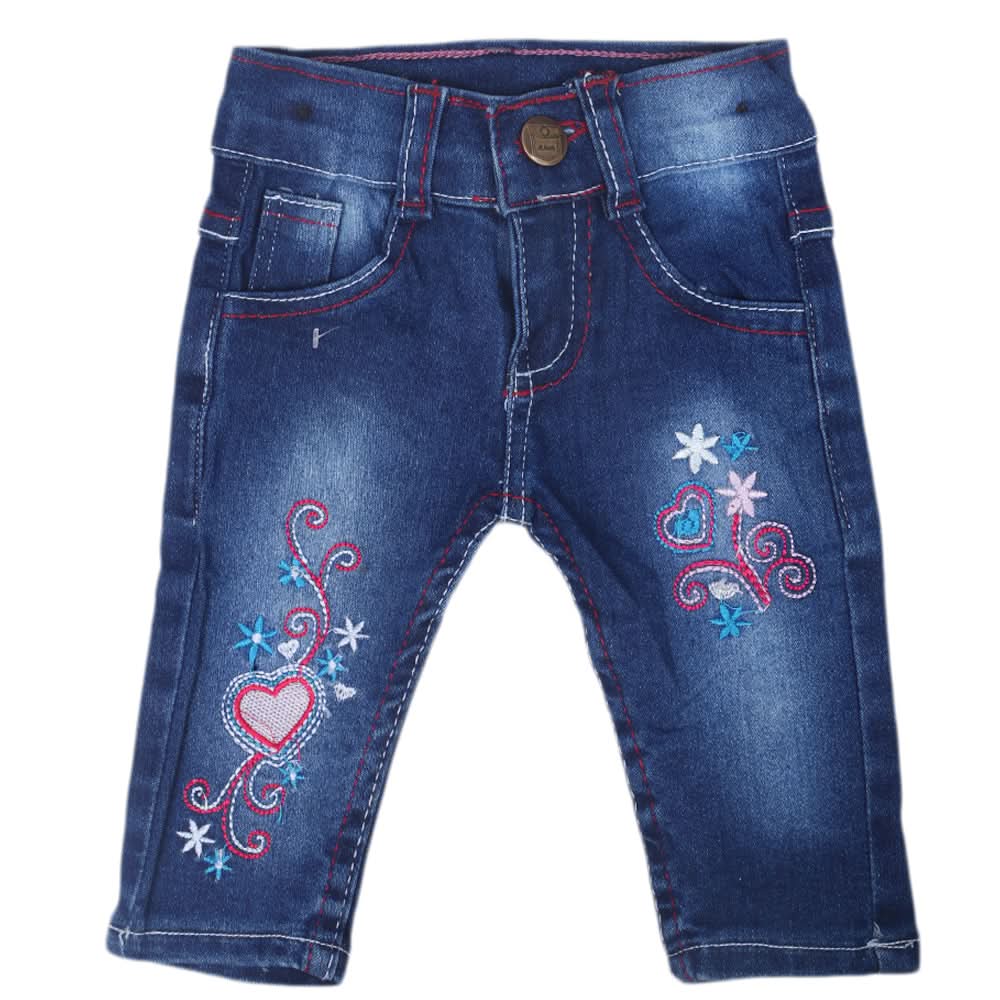 Newborn Girls Denim Pant - Navy Blue, Kids, Newborn Girls Shorts Skirts And Pants, Chase Value, Chase Value