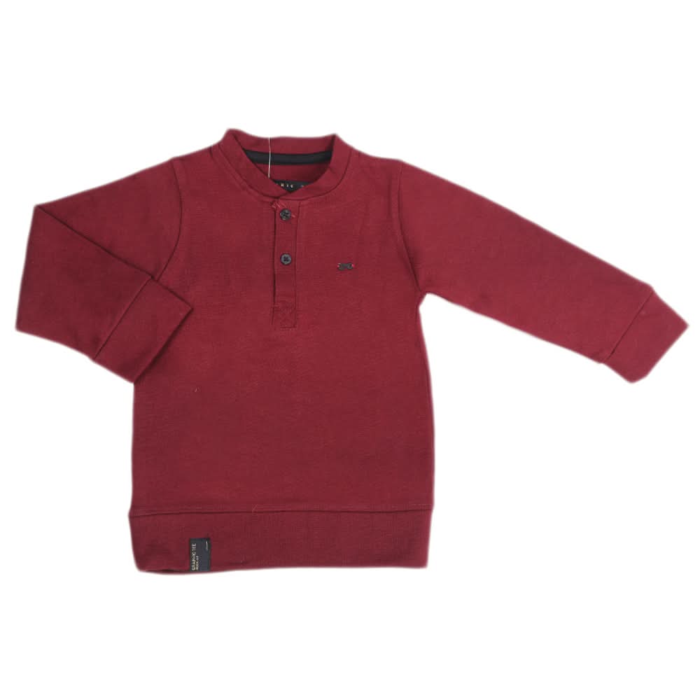 Boys Full Sleeves T-Shirt - Maroon, Kids, Boys T-Shirts, Chase Value, Chase Value