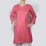 Women's Plain Khaddar Kurti - Peach, Women, Ready Kurtis, Chase Value, Chase Value
