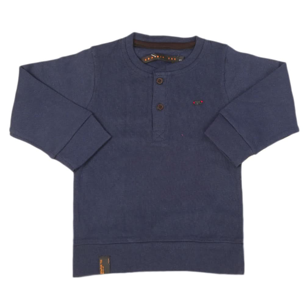 Boys Full Sleeves T-Shirt - Navy Blue, Kids, Boys T-Shirts, Chase Value, Chase Value