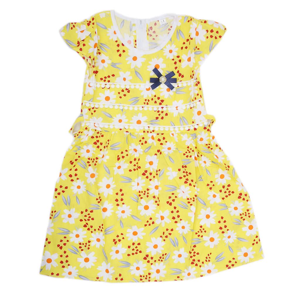Girls Cotton Frock - Yellow, Kids, Girls Frocks, Chase Value, Chase Value