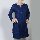 Women's Plain Khaddar Kurti - Dark Blue, Women, Ready Kurtis, Chase Value, Chase Value