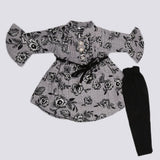 Girls Full Sleeves Suit With Tights - Black, Kids, Girls Sets And Suits, Chase Value, Chase Value
