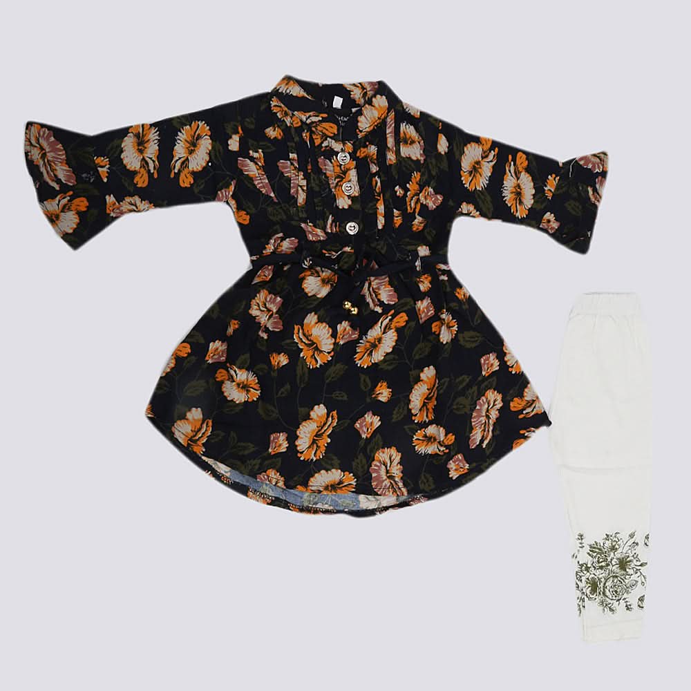 Girls Full Sleeves Suit With Tights - Multi, Kids, Girls Sets And Suits, Chase Value, Chase Value
