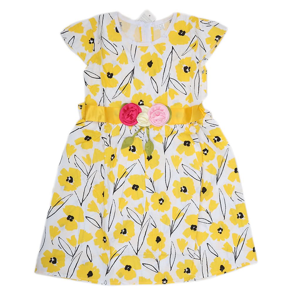 Girls Cotton Frock - Yellow, Kids, Girls Frocks, Chase Value, Chase Value