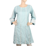 Women's Kurti With Lace - Cyan, Women, Ready Kurtis, Chase Value, Chase Value