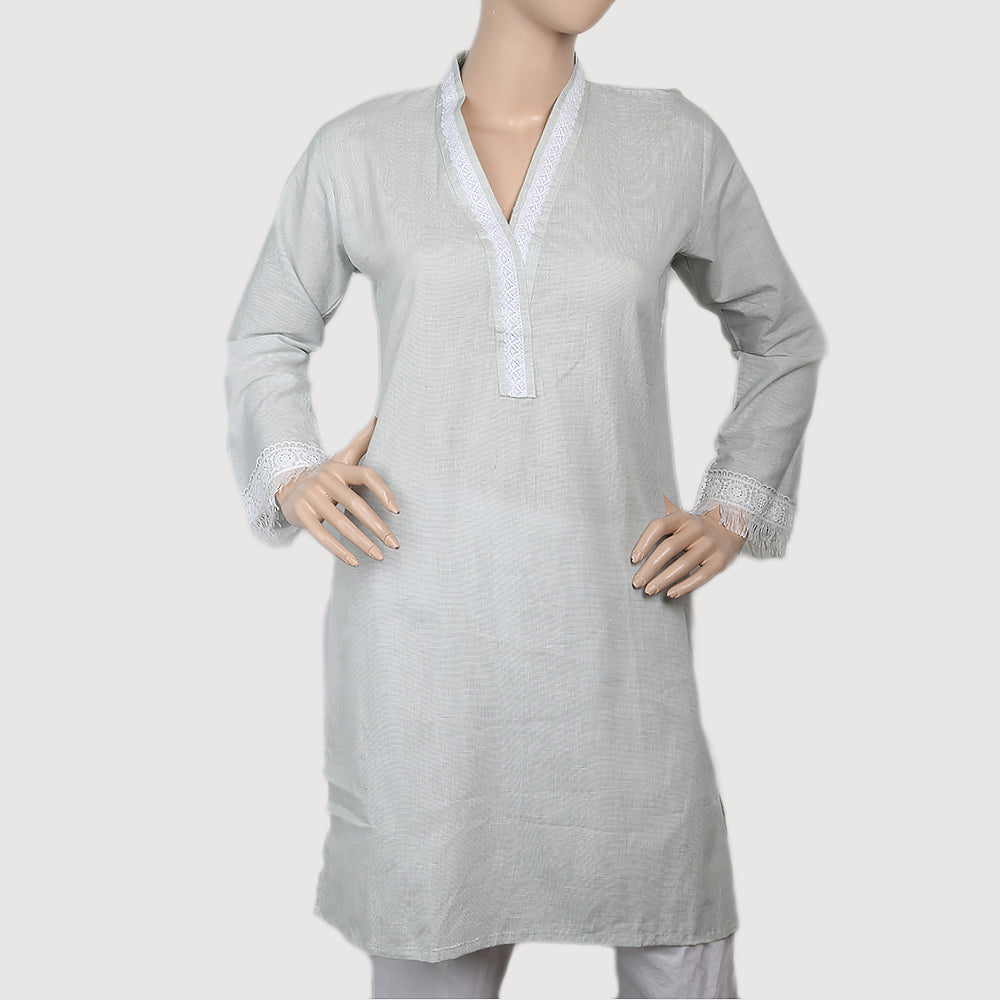 Women's Cotton Kurti - Light Green, Women, Ready Kurtis, Chase Value, Chase Value