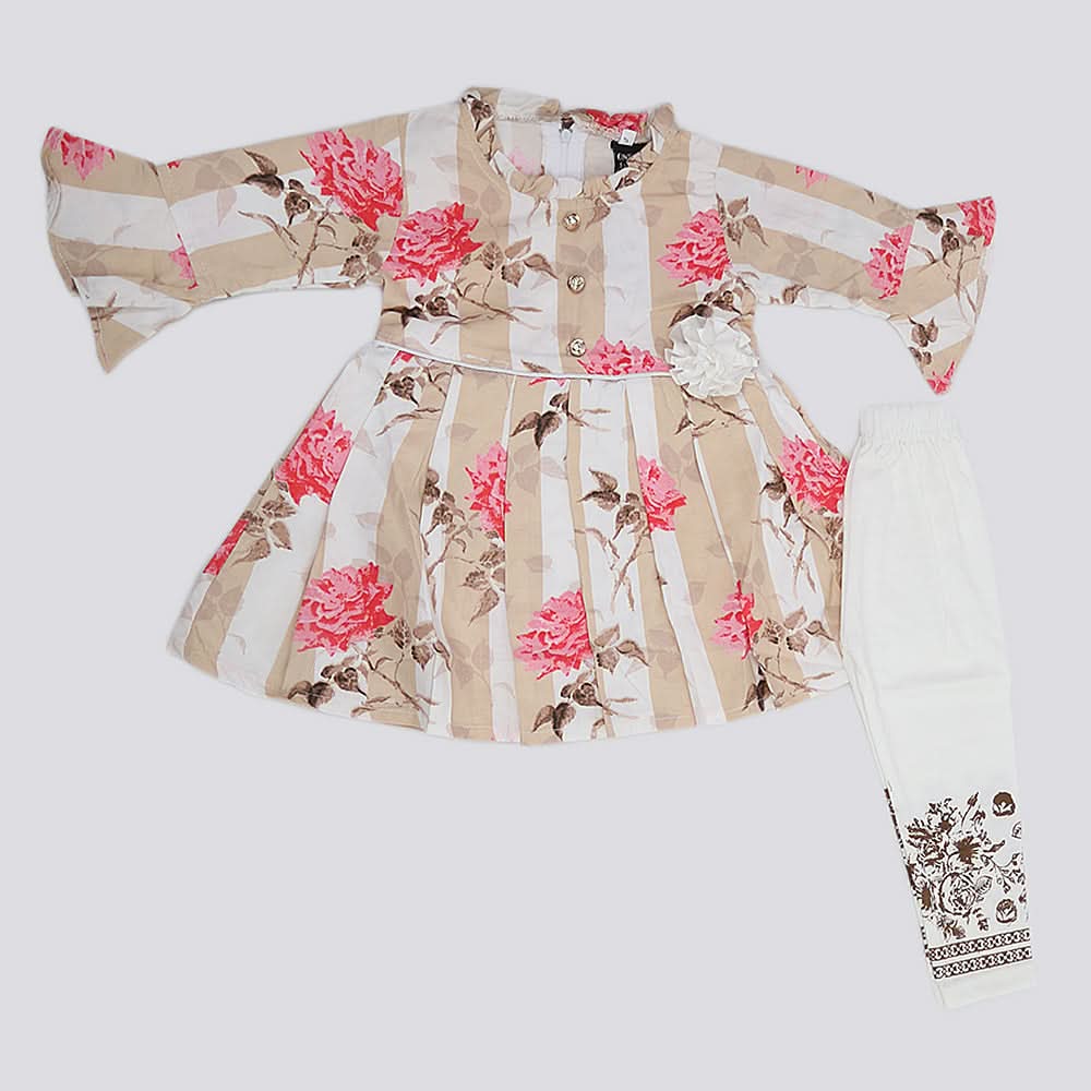 Girls Full Sleeves Suit With Tights - Multi, Kids, Girls Sets And Suits, Chase Value, Chase Value