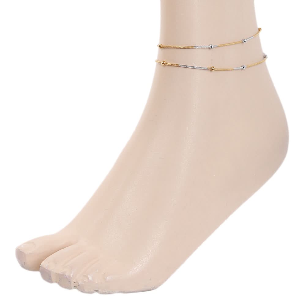 Women's Anklet - Golden & Silver, Women, Foot Jewellery, Chase Value, Chase Value