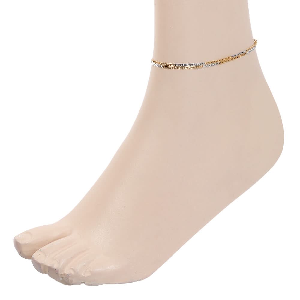 Women's Anklet - Golden & Silver, Women, Foot Jewellery, Chase Value, Chase Value