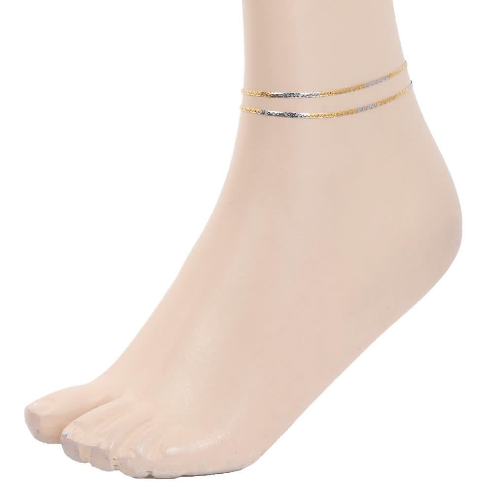Women's Anklet - Golden & Silver, Women, Foot Jewellery, Chase Value, Chase Value