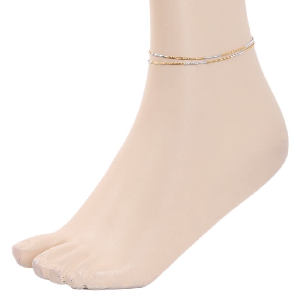 Women's Anklet - Golden & Silver, Women, Foot Jewellery, Chase Value, Chase Value