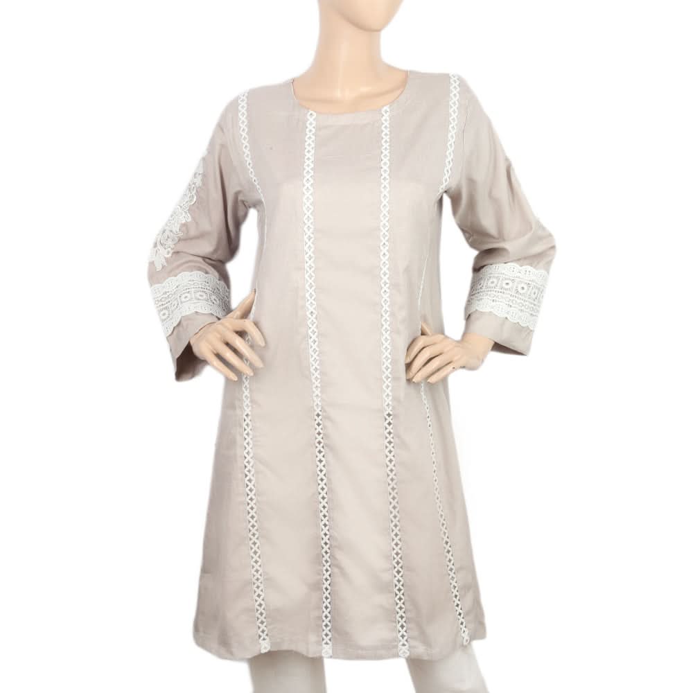 Women's Kurti With Lace - Lilac, Women, Ready Kurtis, Chase Value, Chase Value