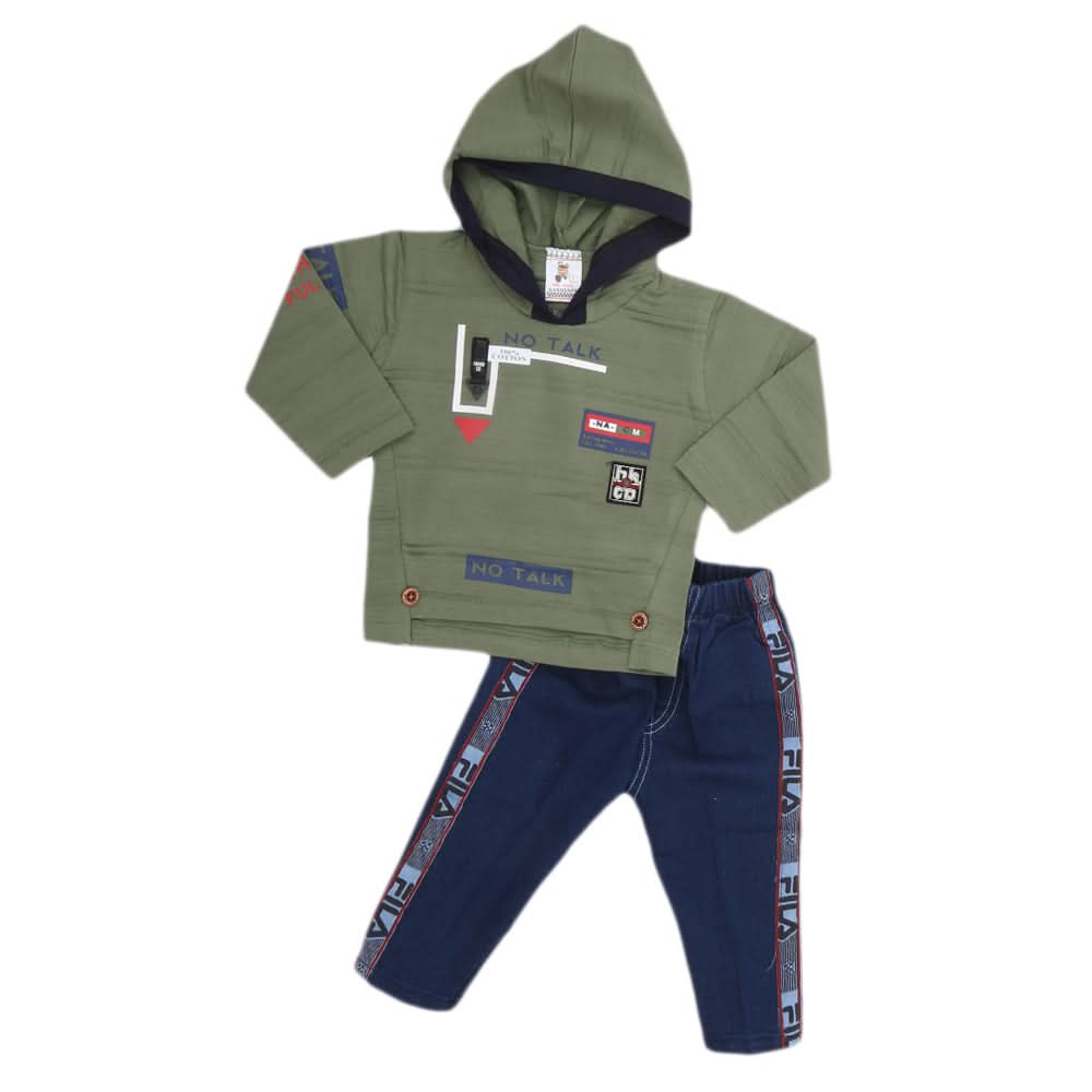 Newborn Boy Full Sleeves Suit 002271 - Olive Green, Kids, NB Boys Sets And Suits, Chase Value, Chase Value