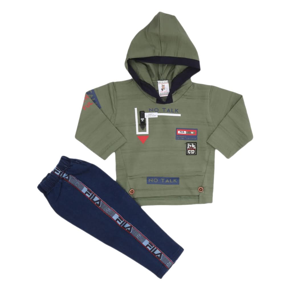Newborn Boy Full Sleeves Suit 002271 - Olive Green, Kids, NB Boys Sets And Suits, Chase Value, Chase Value
