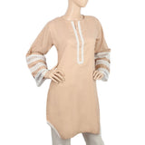 Women's Kurti With Lace - Peach, Women, Ready Kurtis, Chase Value, Chase Value
