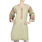 Women's Embroidered Kurti- 07 - Light Green, Women, Ready Kurtis, Chase Value, Chase Value