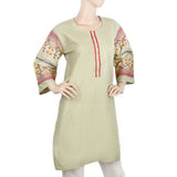 Women's Embroidered Kurti- 07 - Light Green, Women, Ready Kurtis, Chase Value, Chase Value