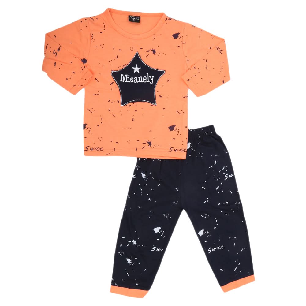 Boys 2 Pcs Suit Full Sleeves - Peach, Kids, Boys Sets And Suits, Chase Value, Chase Value