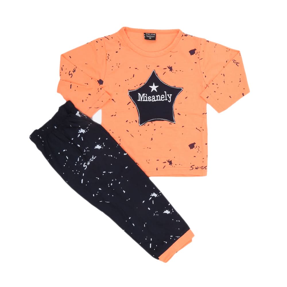 Boys 2 Pcs Suit Full Sleeves - Peach, Kids, Boys Sets And Suits, Chase Value, Chase Value