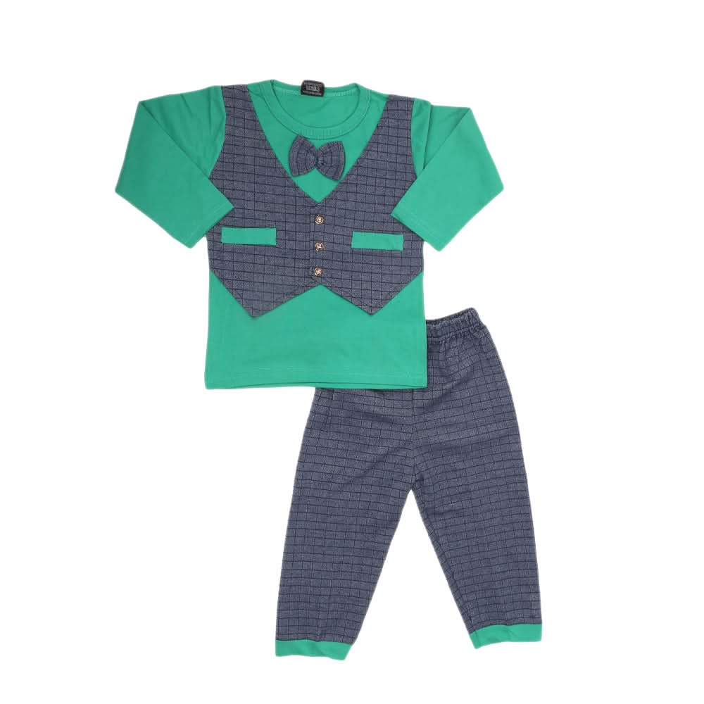 Boys 2 Pcs Suit Full Sleeves - Green, Kids, Boys Sets And Suits, Chase Value, Chase Value