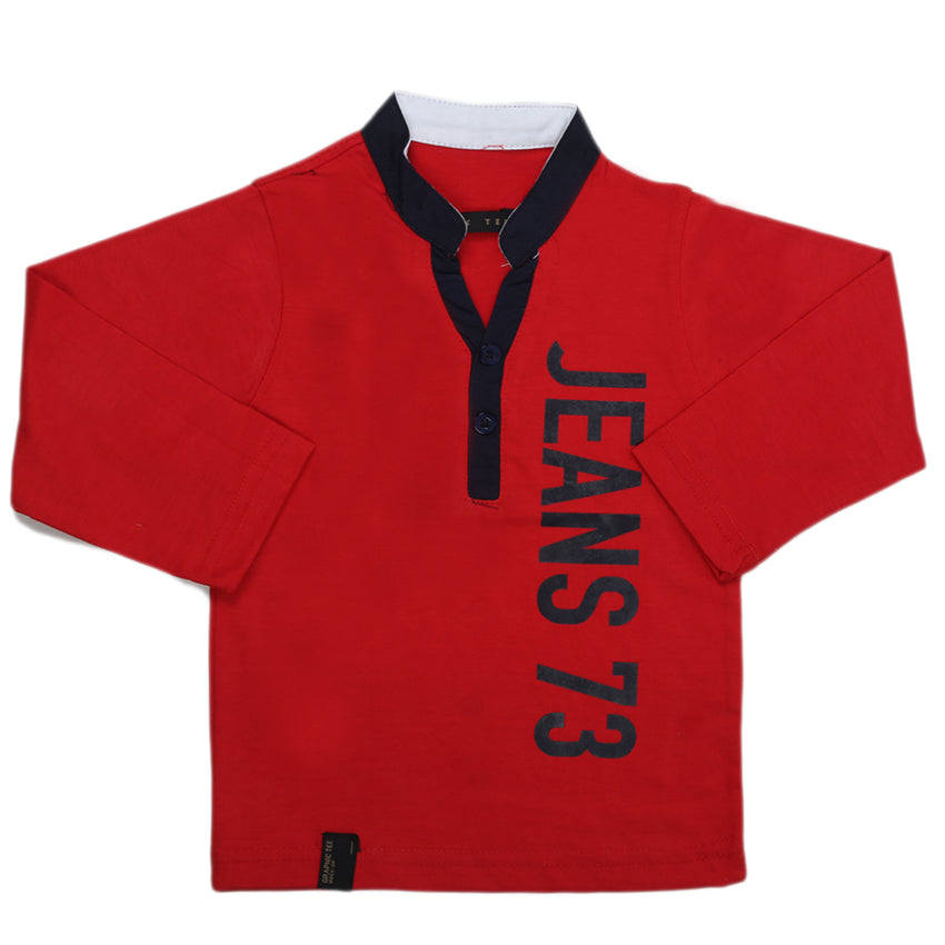 Boys Full Sleeves T-Shirt - Red, Kids, Boys T-Shirts, Chase Value, Chase Value