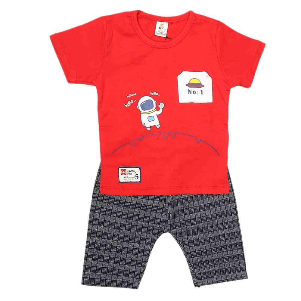 Boys Half Sleeves Suit (2362) - Red, Kids, Boys Sets And Suits, Chase Value, Chase Value