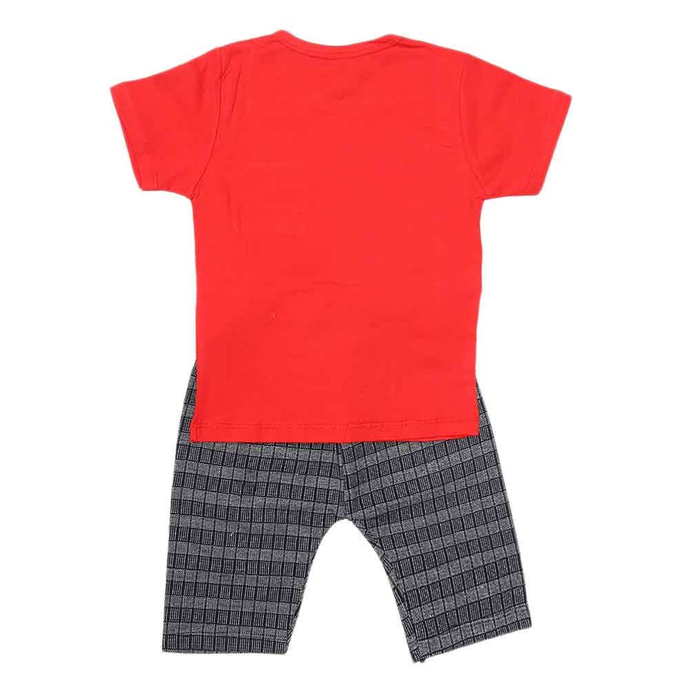 Boys Half Sleeves Suit (2362) - Red, Kids, Boys Sets And Suits, Chase Value, Chase Value