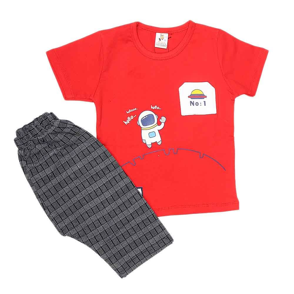 Boys Half Sleeves Suit (2362) - Red, Kids, Boys Sets And Suits, Chase Value, Chase Value