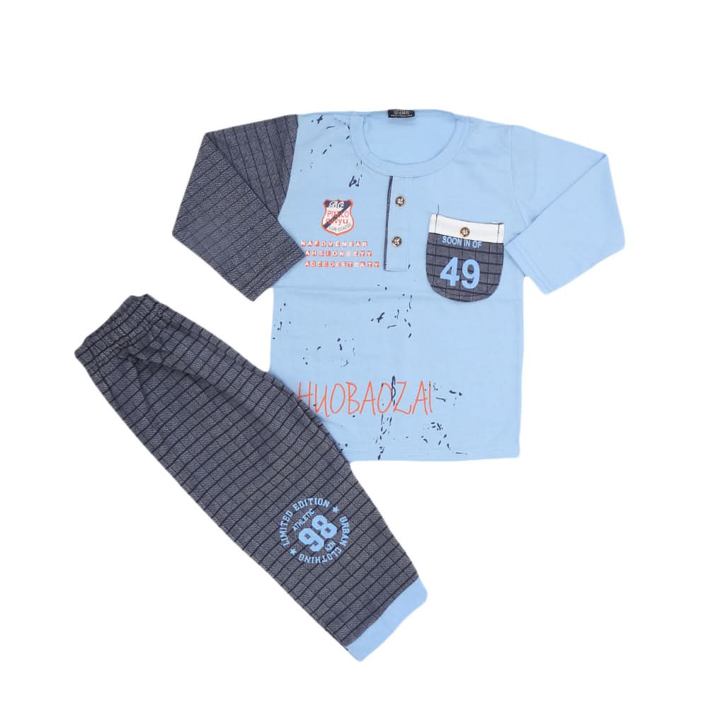 Boys 2 Pcs Suit Full Sleeves - Blue, Kids, Boys Sets And Suits, Chase Value, Chase Value