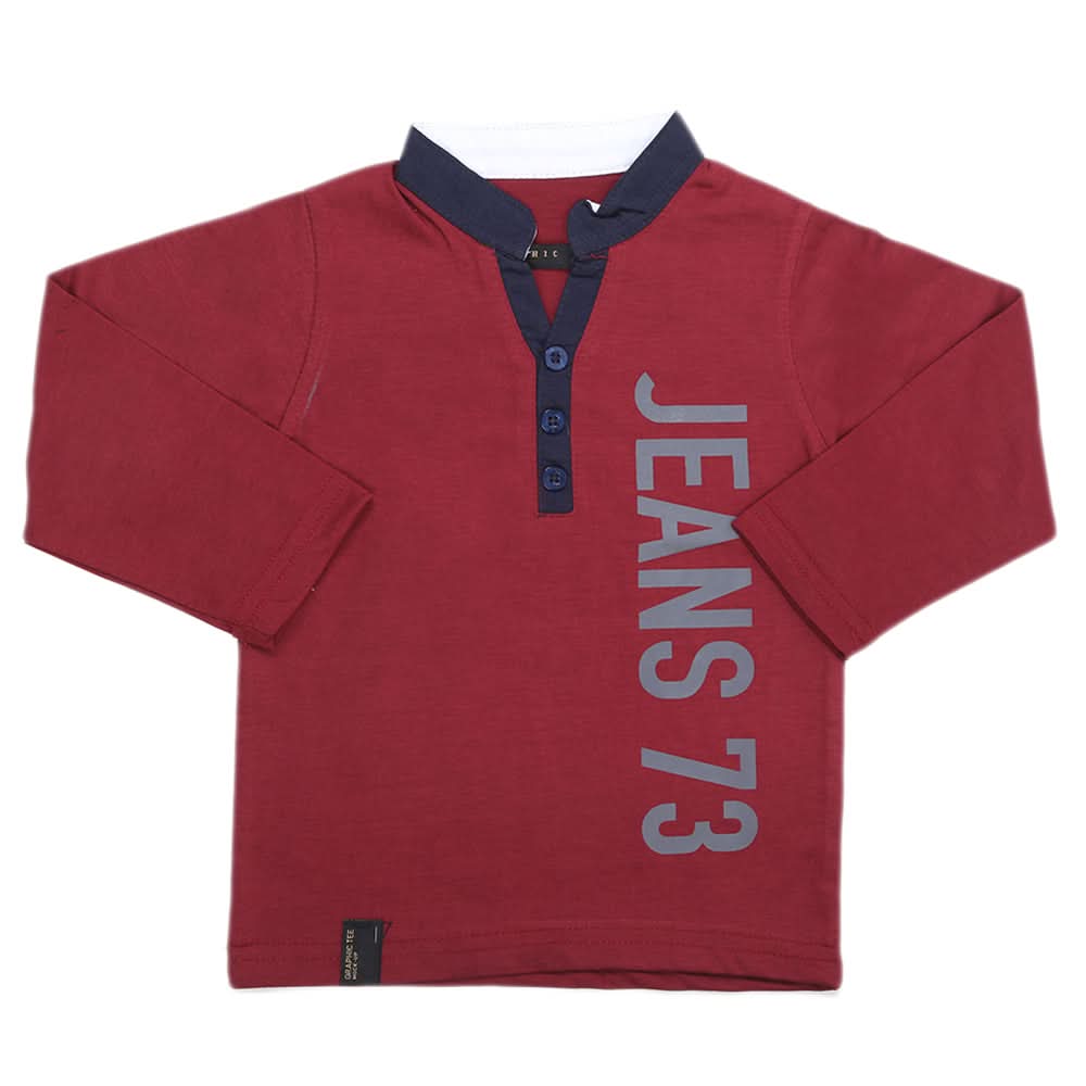 Boys Full Sleeves T-Shirt - Maroon, Kids, Boys T-Shirts, Chase Value, Chase Value