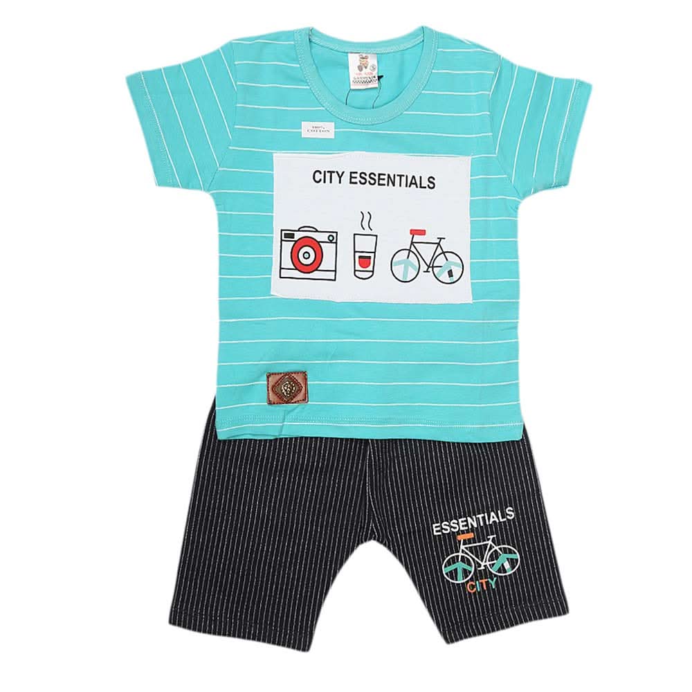 Boys Half Sleeves Suit (2316) - Blue, Kids, Boys Sets And Suits, Chase Value, Chase Value