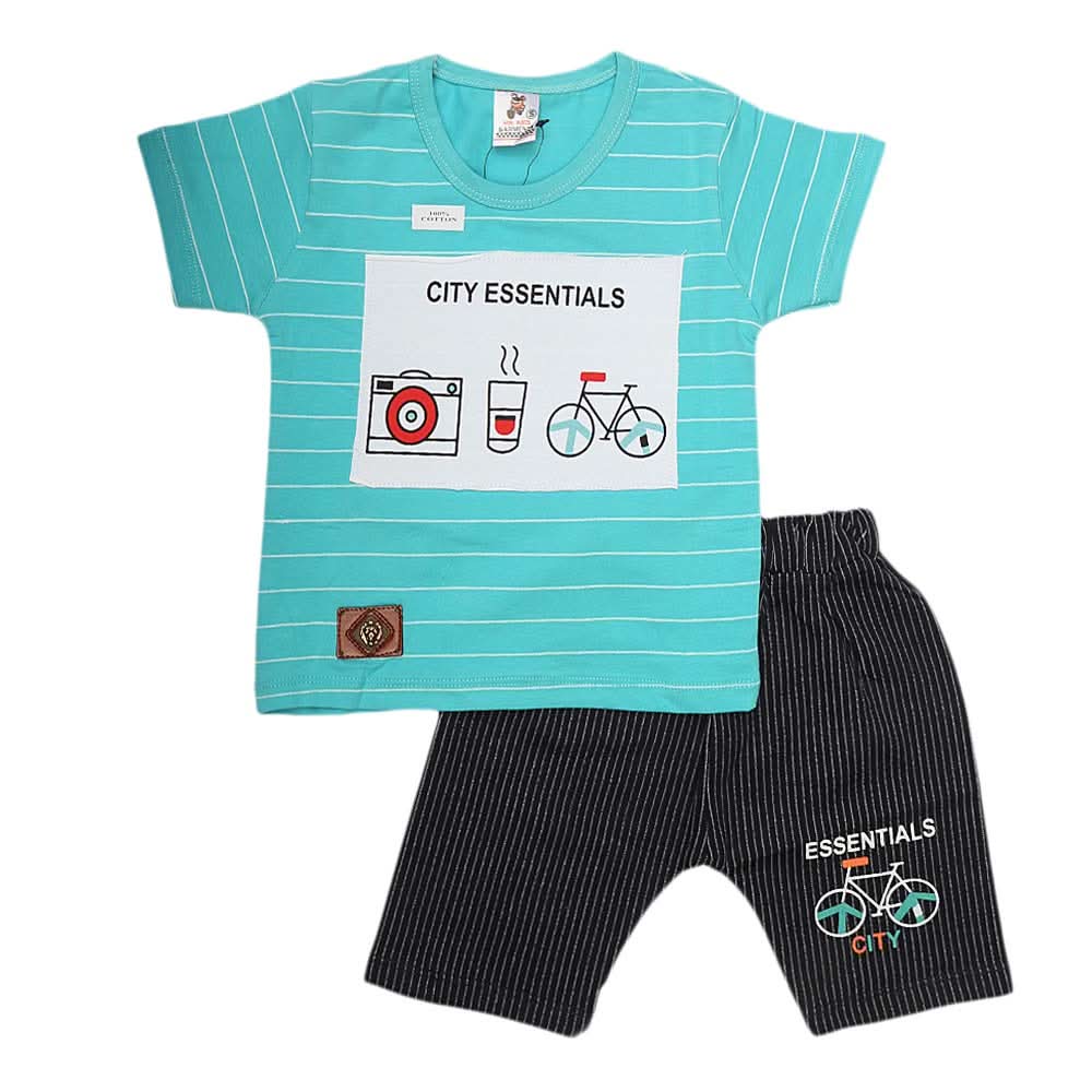 Boys Half Sleeves Suit (2316) - Blue, Kids, Boys Sets And Suits, Chase Value, Chase Value
