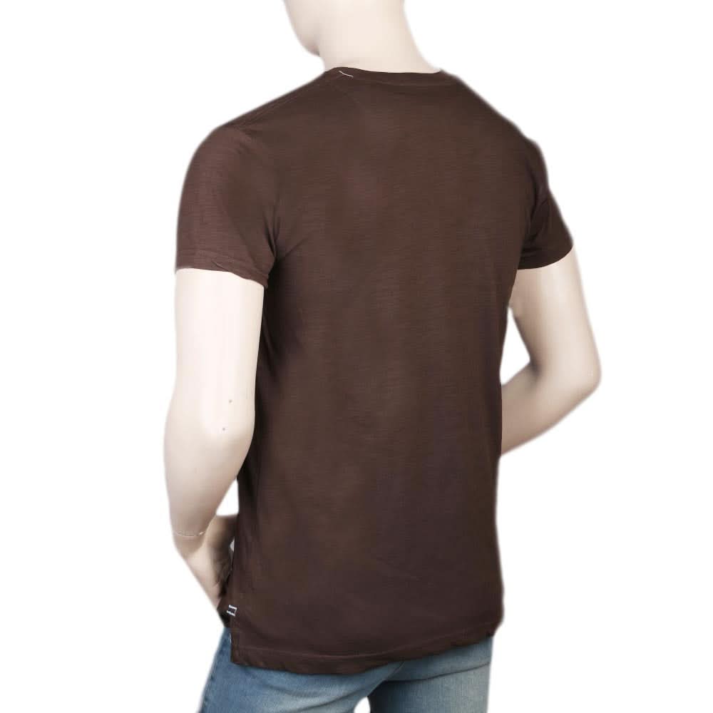 Men's Half Sleeves V-Neck T-Shirt - Dark Brown, Men, T-Shirts And Polos, Chase Value, Chase Value