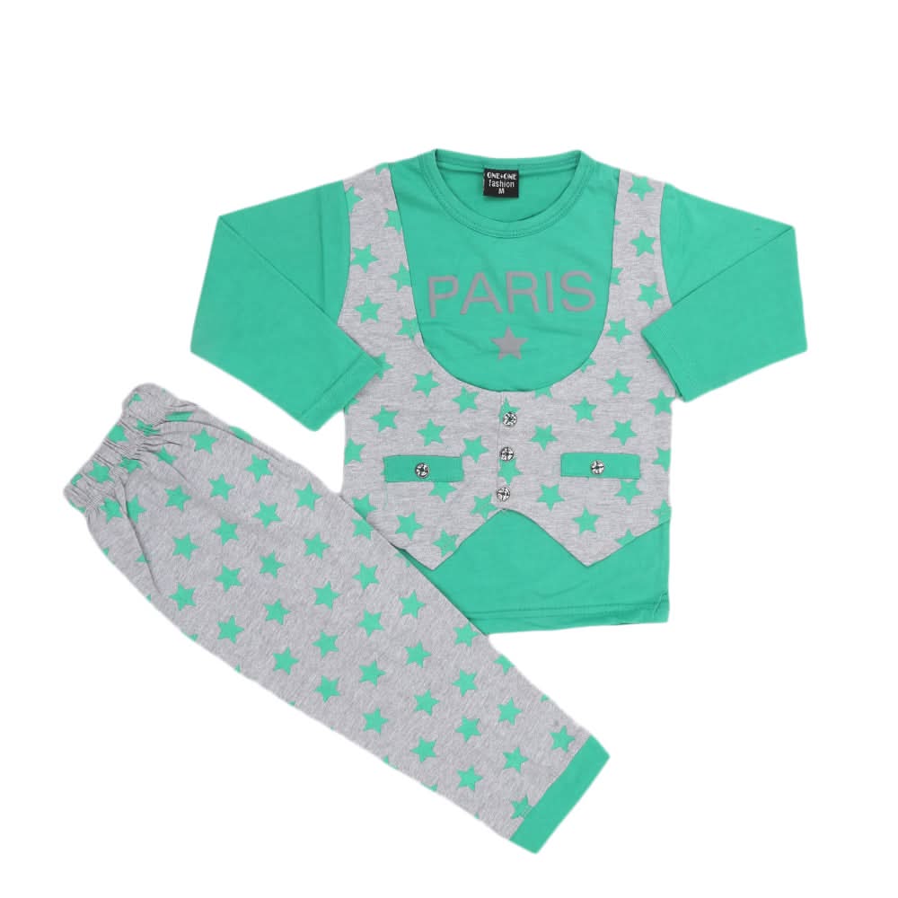 Boys Full Sleeves Suit - Green, Kids, Boys Sets And Suits, Chase Value, Chase Value