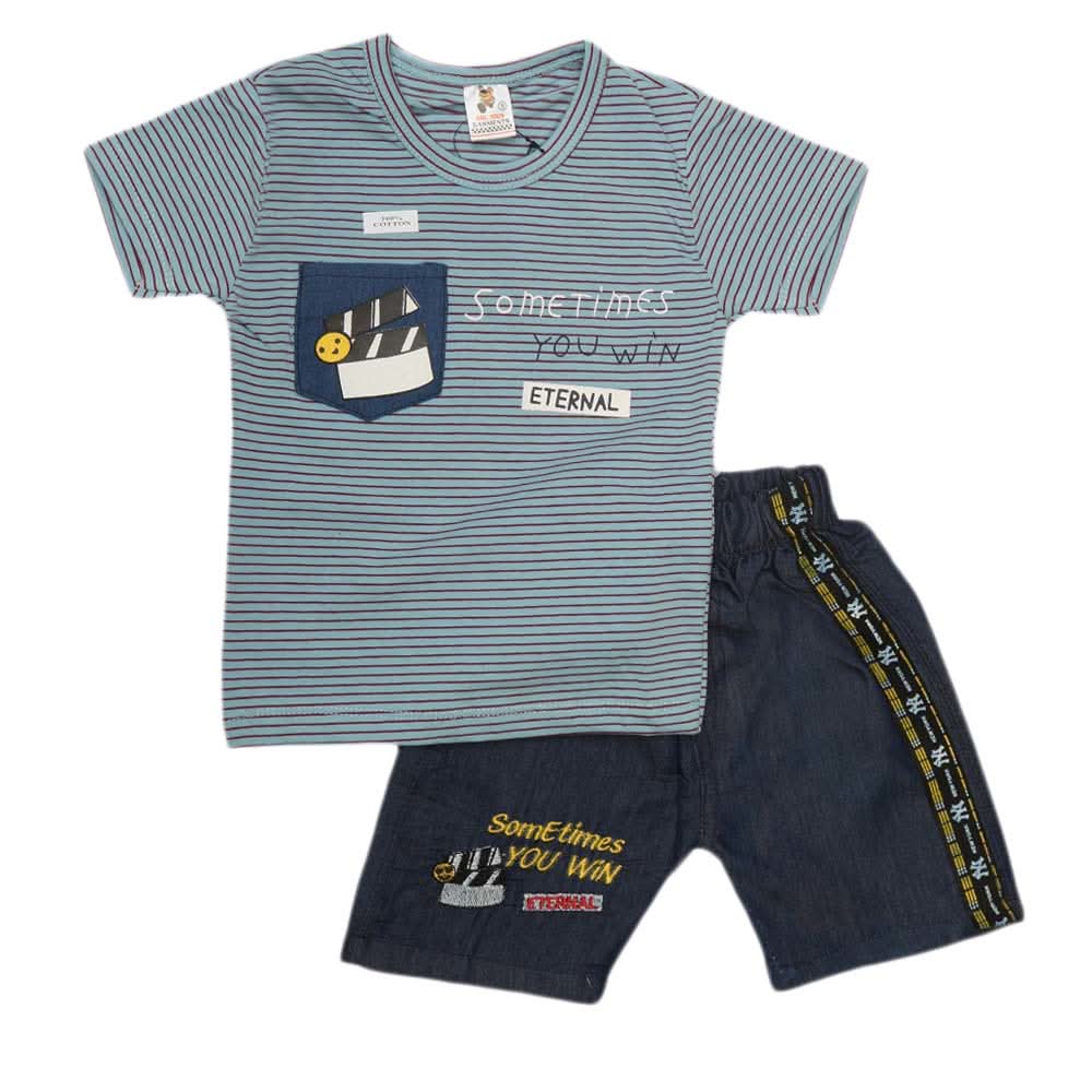 Boys Half Sleeves Suit (2207) - Blue, Kids, Boys Sets And Suits, Chase Value, Chase Value
