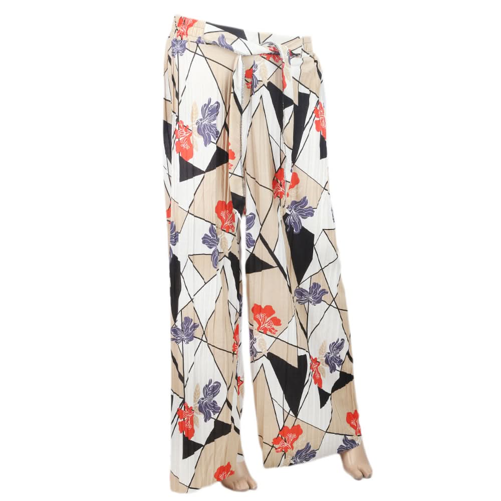 Women's Flower Printed Trouser - Fawn, Women, Pants & Tights, Chase Value, Chase Value