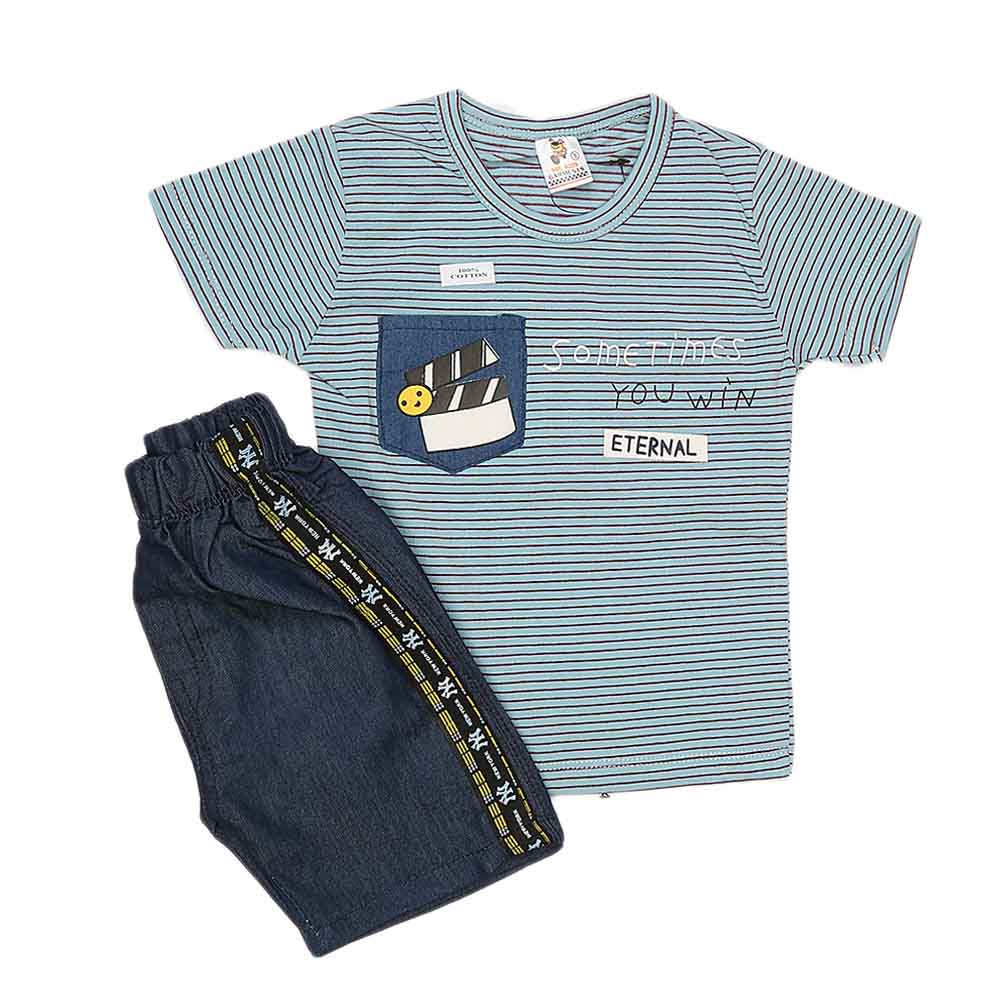 Boys Half Sleeves Suit (2207) - Blue, Kids, Boys Sets And Suits, Chase Value, Chase Value