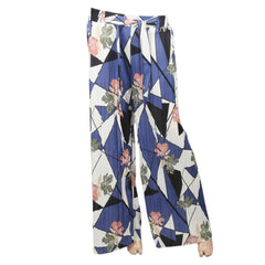 Women's Flower Printed Trouser - Navy Blue, Women, Pants & Tights, Chase Value, Chase Value