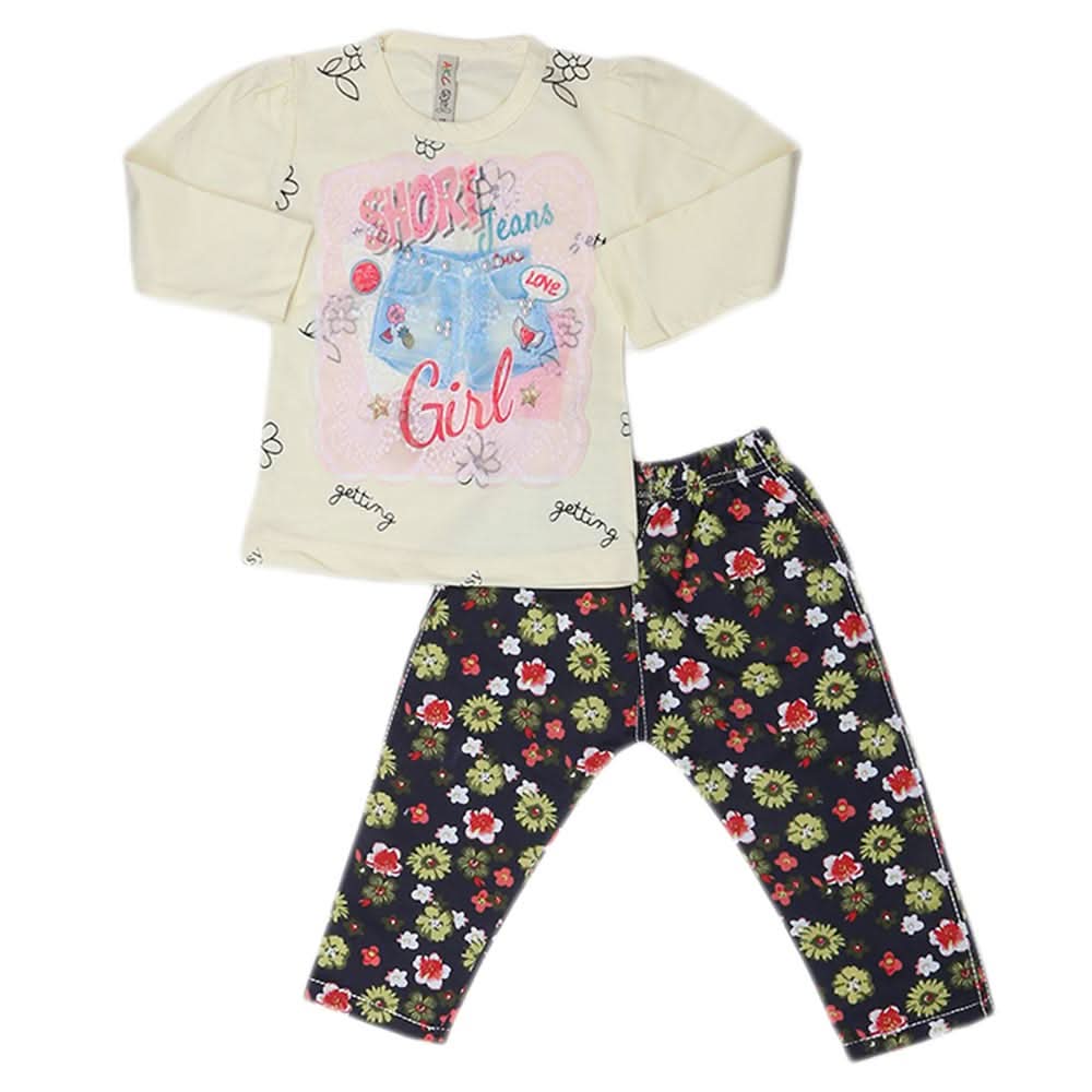 Girls Full Sleeves 2 Piece Suit - Yellow, Kids, Girls Sets And Suits, Chase Value, Chase Value