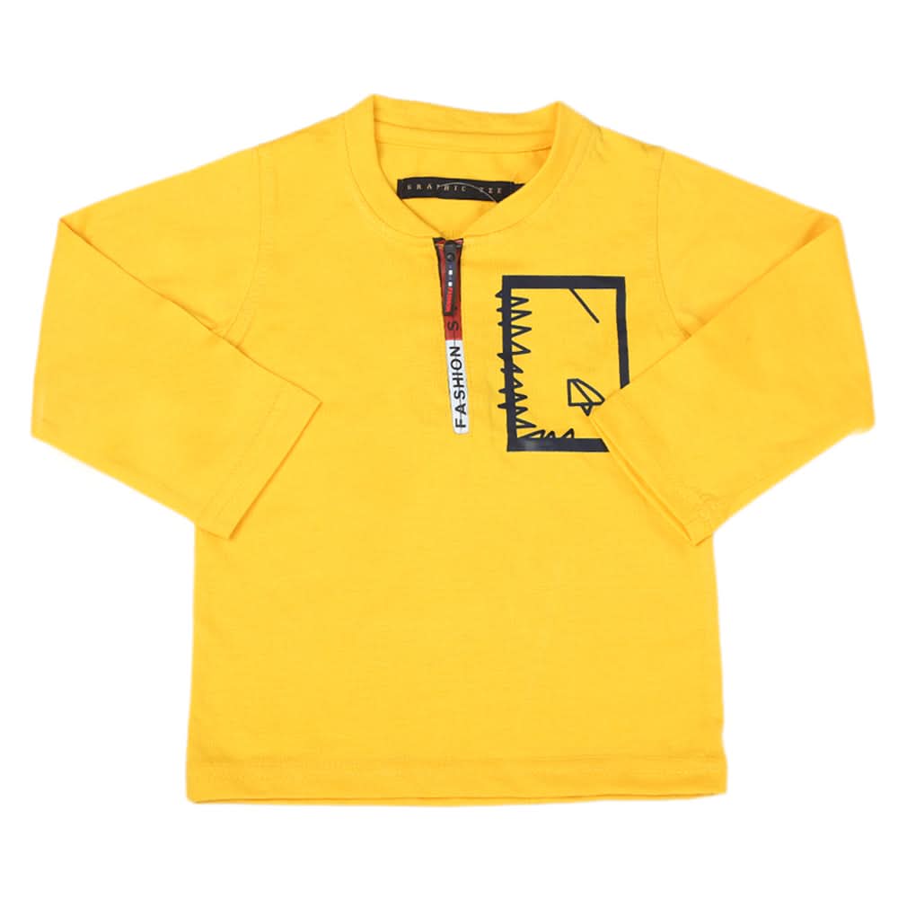 Boys Full Sleeves T-Shirt - Yellow, Kids, Boys T-Shirts, Chase Value, Chase Value