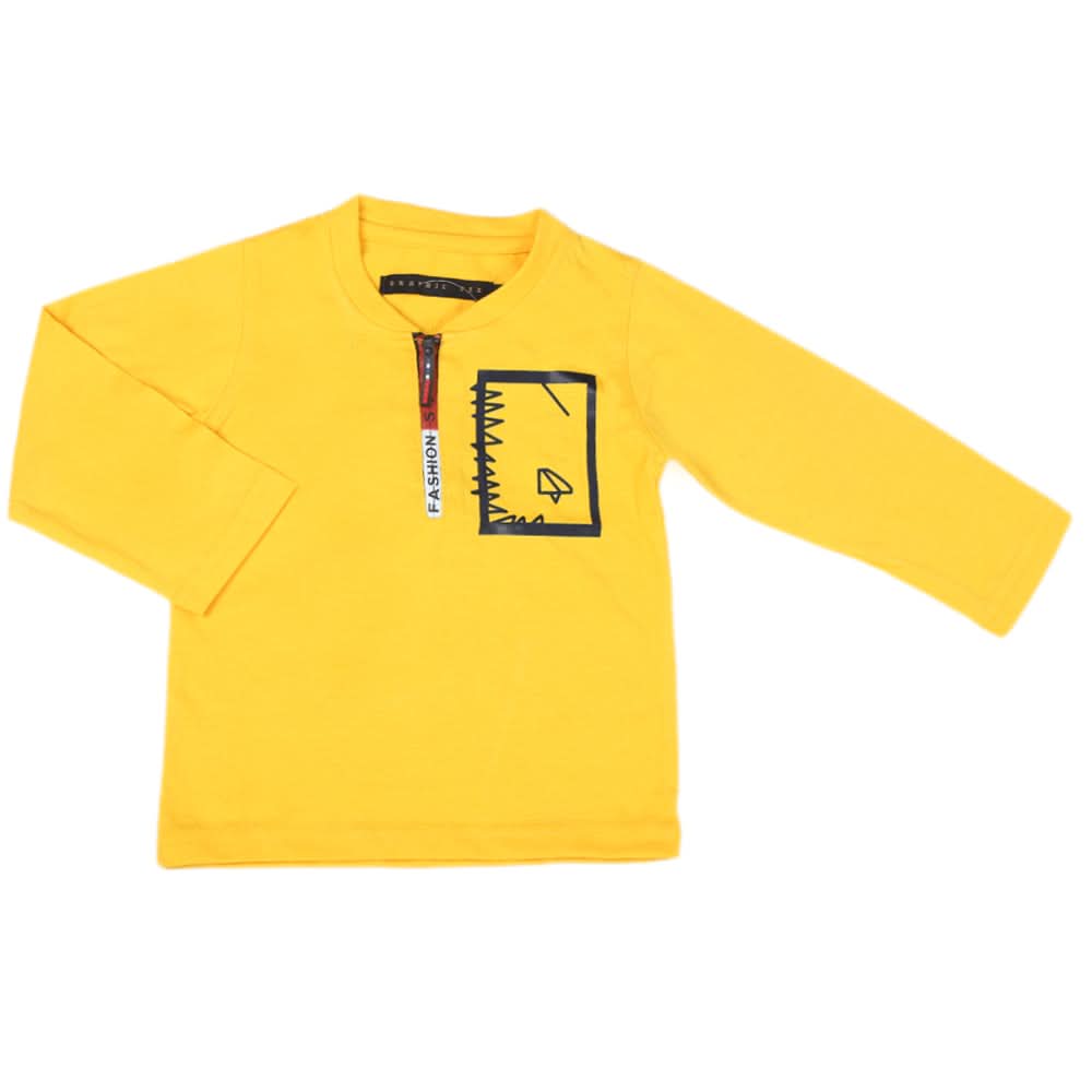 Boys Full Sleeves T-Shirt - Yellow, Kids, Boys T-Shirts, Chase Value, Chase Value