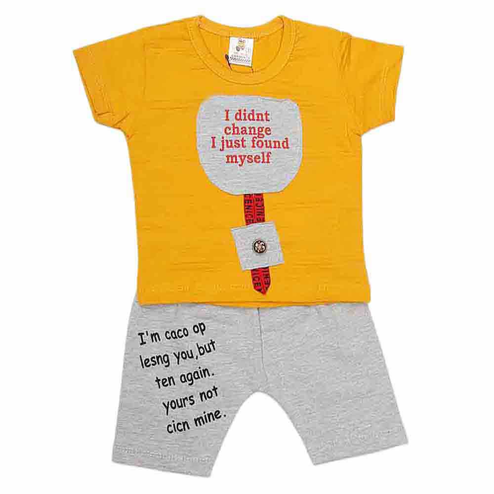 Newborn Boys Half Sleeve Suit (2176) - Mustard, Kids, NB Boys Sets And Suits, Chase Value, Chase Value