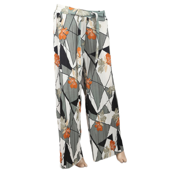 Women's Flower Printed Trouser - Green, Women, Pants & Tights, Chase Value, Chase Value