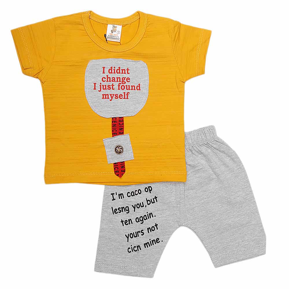 Boys Half Sleeves Suit (2177) - Mustard, Kids, Boys Sets And Suits, Chase Value, Chase Value
