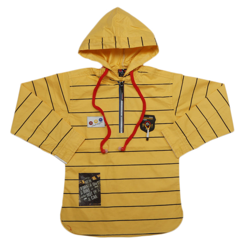 Boys Full Sleeves Shirt With Handsfree - Yellow, Kids, Boys Shirts, Chase Value, Chase Value