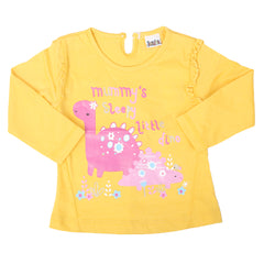 Newborn Girl Full Sleeves T-Shirts - Mustard, Kids, NB Girls T-Shirts, Chase Value, Chase Value