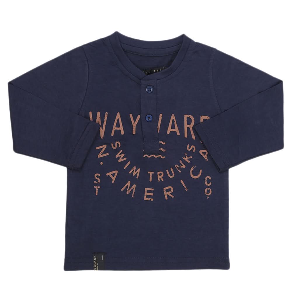 Boys Full Sleeves T-Shirt - Navy Blue, Kids, Boys T-Shirts, Chase Value, Chase Value
