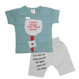 Boys Half Sleeves Suit (2177) - Steel Blue, Kids, Boys Sets And Suits, Chase Value, Chase Value