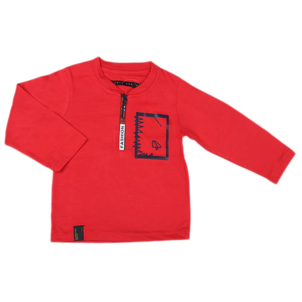 Boys Full Sleeves T-Shirt - Red, Kids, Boys T-Shirts, Chase Value, Chase Value